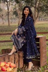 BATIK-3PIECE LAWN SEQUIN EMBROIDERED SHIRT WITH CHIFFON EMBROIDERED DUPATTA AND TROUSER-ADR-4829