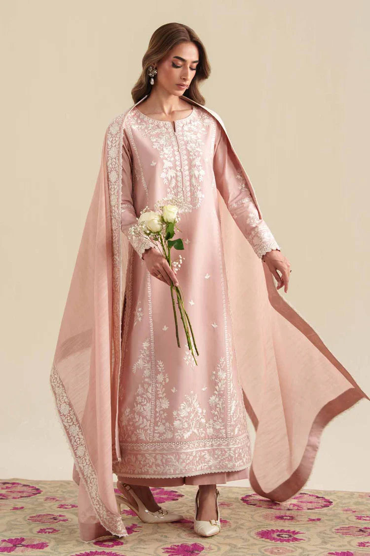 ZAIB-3PC LAWN EMBROIDERED SHIRT WITH CHIFFON EMB DUPATTA AND TROUSER-ADR-4915