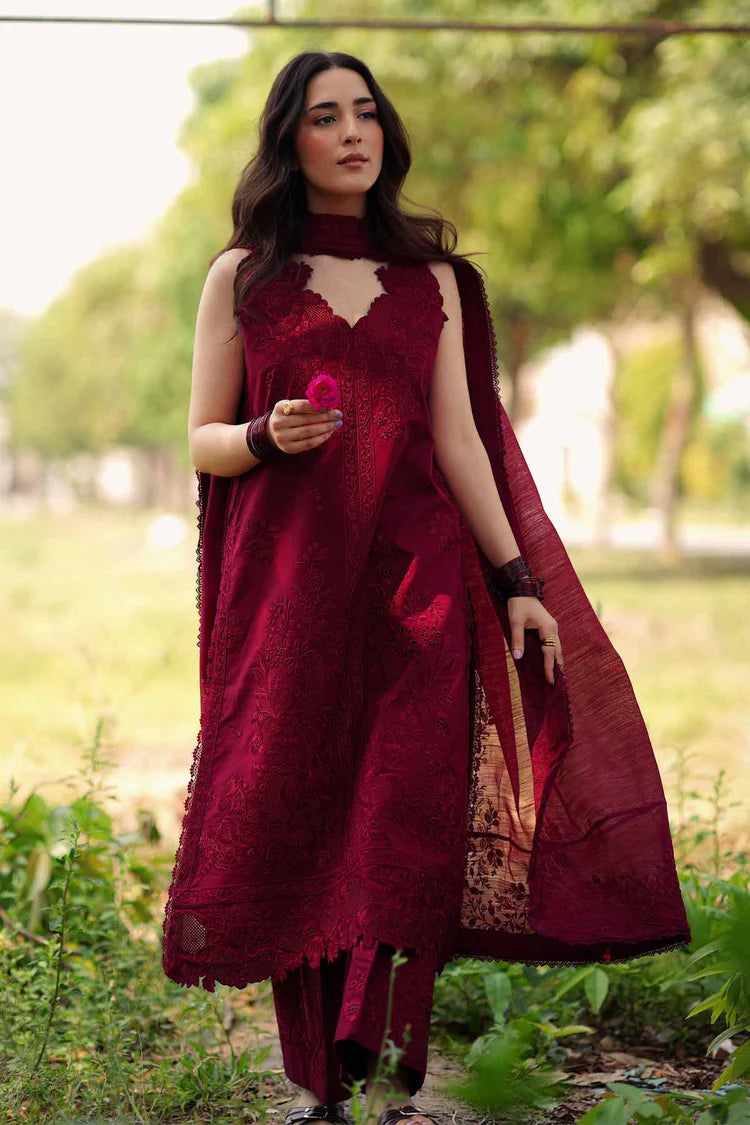 ZAIB-3PC LAWN HEAVY EMBROIDERED SHIRT WITH KHADDI NET EMB DUPATTA AND EMB TROUSER-ADR-4890