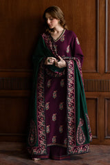 BATIK-3PC DHANAK EMBROIDERED SHIRT WITH DHANAK EMBROIDERED SHAWL AND TROUSER-ADR-4331