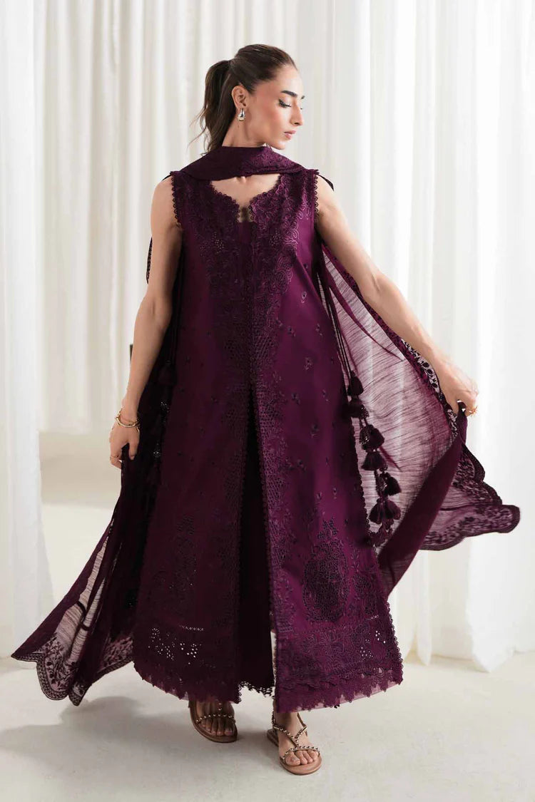 ZAIB-3PC LAWN EMBROIDERED SHIRT WITH KHADDI NET EMB DUPATTA AND TROUSER-ADR-4922