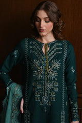BATIK-3PC KARANDI EMBROIDERED SHIRT WITH DHANAK EMBROIDERED SHAWL AND TROUSER-ADR-
