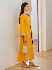 IZEL-3PC LAWN EMBROIDERED SHIRT WITH CHIFFON PRINT DUPATTA AND EMB TROUSER-ADR-4821