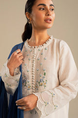 ZAHRA SHAH JAHAN 3PC DHANAK EMBROIDERED SHIRT WITH BAMBER CHIFFON EMBROIDERED DUPATTA AND TROUSER-ADR-4054