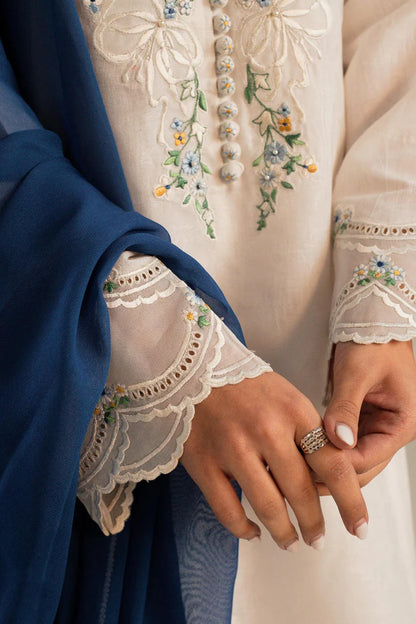 ZAHRA SHAH JAHAN 3PC DHANAK EMBROIDERED SHIRT WITH BAMBER CHIFFON EMBROIDERED DUPATTA AND TROUSER-ADR-4054