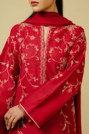 ZAHRA SHAHJAHAN - 3PC DHANAK EMBROIDERED SHIRT DHANAK EMBROIDERED DUPATTA AND TROUSER-ADR-3240