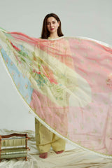 ZARA SHAH JAHAN-3PC LAWN EMBROIDERED SHIRT WITH CHIFFON PRINTED DUPATTA & EMB TROUSER-ADR-4650