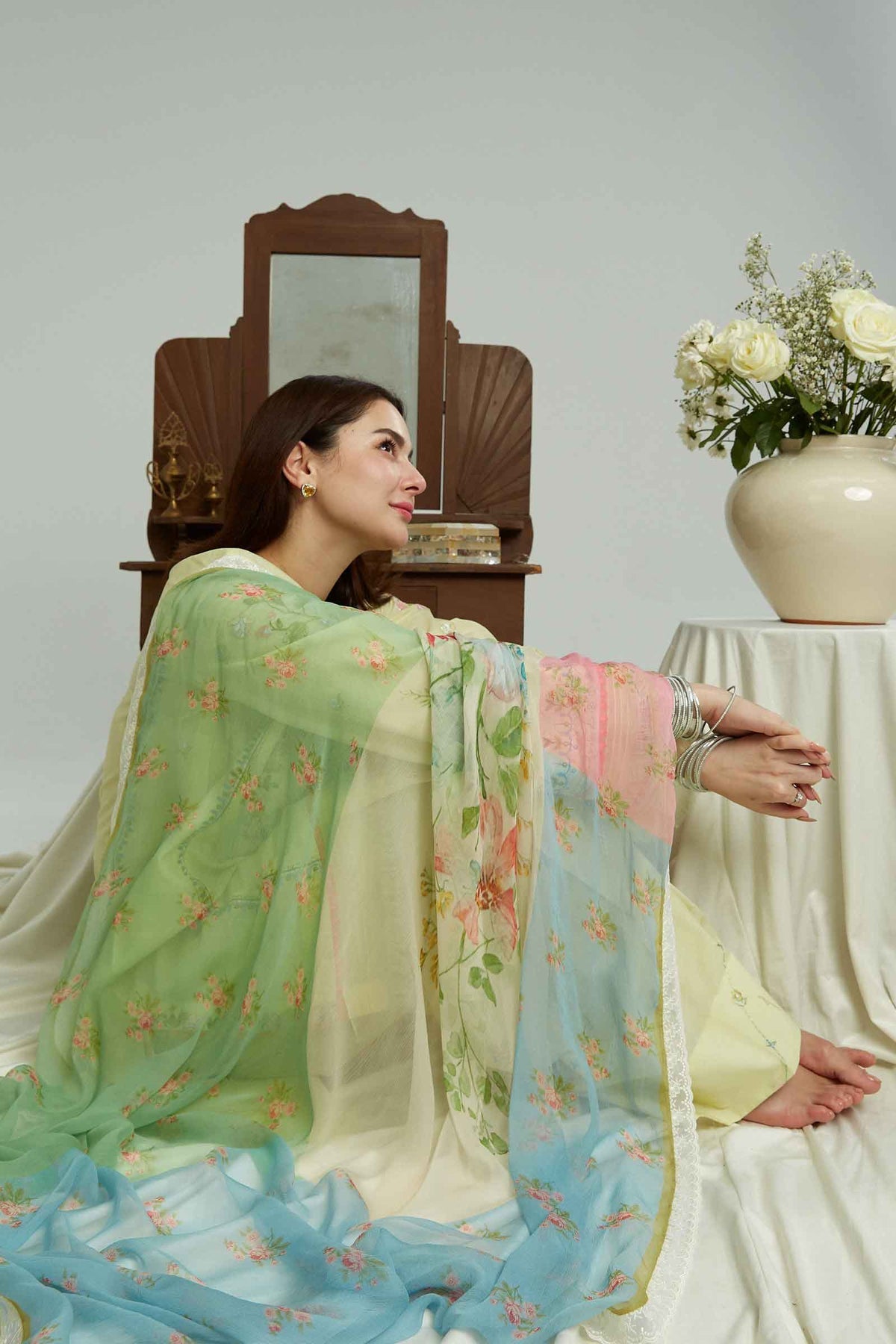 ZARASHAHJAHAN-3PC LAWN EMBROIDERED SHIRT WITH MONARK PRINT DUPATTA & EMB TROUSER-ADR-3519