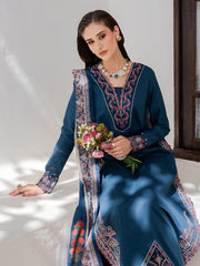 IZEL-3PC LAWN EMBROIDERED SHIRT WITH CHIFFON PRINTED DUPATTA AND TROUSER-ADR-4846