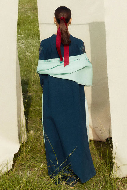 ZARA SHAHJAHAN- 3PC KHADDAR EMBROIDERED SHIRT WITH COURTAI WOOL PRINT SHAWL AND TROUSER-ADR-3337