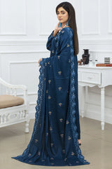 ADORE-3PC DHANAK EMBROIDRED SHIRT WITH DHANAK EMBROIDRED SHAWL AND TROUSER-ADR-4234