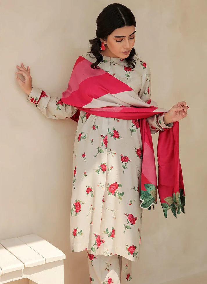 BAROQUE - 3PC KARANDI PRINTED SHIRT WITH KARANDI PRINTED DUAPTTA AND TROUSER -ADR-1002