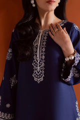 BATIK-2PIECE DHANAK EMBROIDERED SHIRT WITH DHANAK EMB SLEEVES-ADR-15013