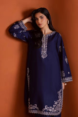 BATIK-2PIECE DHANAK EMBROIDERED SHIRT WITH DHANAK EMB SLEEVES-ADR-15013