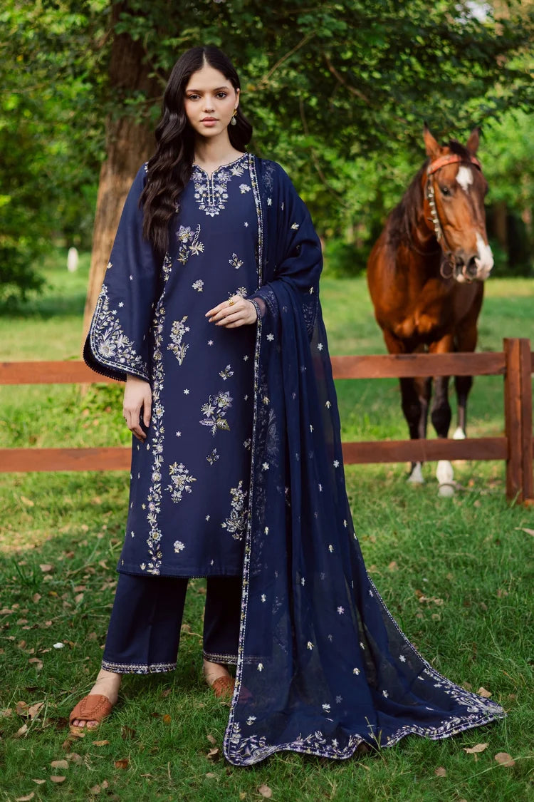 BATIK-3PC DHANAK EMBROIDERED SHIRT WITH CHIFFON EMBROIDERED DUPATTA AND TROUSER-ADR-5029
