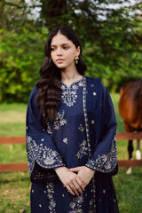 BATIK-3PC DHANAK EMBROIDERED SHIRT WITH CHIFFON EMBROIDERED DUPATTA AND TROUSER-ADR-5029
