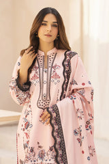 ADORE-3PC KARANDI PRINTED EMBROIDERED SHIRT WITH KARANDI PRINTED EMB SHAWL & PRINTED TROUSER-ADR-