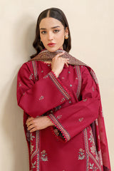 SAPPHIRE-3PC LAWN EMBROIDERED SHIRT WITH CHIFFON PRINTED DUPATTA AND TROUSER-ADR-4627