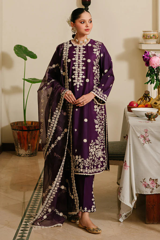 BATIK-3PC LAWN EMBROIDERED SHIRT WITH ORGANZA EMBROIDERED DUPATTA AND TROUSER-ADR-4830