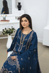 ADORE-3PC DHANAK EMBROIDRED SHIRT WITH DHANAK EMBROIDRED SHAWL AND TROUSER-ADR-4234