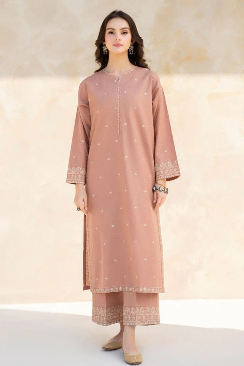 JAZMIN-2PC DHANAK EMBROIDERED SHIRT WITH DHANAK EMBROIDRED TROUSER-ADR-117