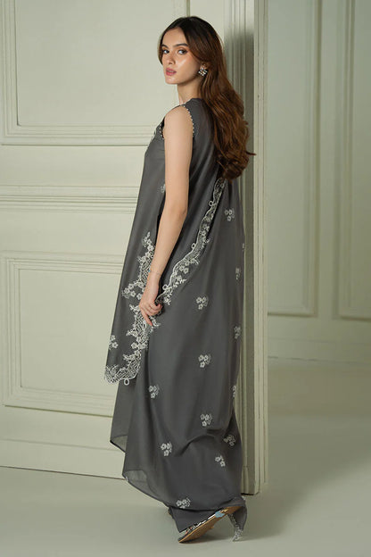 CROSS STITCH - 3PC LAWN EMBROIDERED SHIRT WITH CHIFFON EMBROIDERED DUPATTA AND TROUSER-ADR-3670