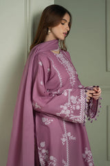 CROSS STITCH-3PC LAWN EMBROIDERED SHIRT WITH CHIFFON EMBROIDRERD DUPATTA & TROUSER-ADR-4501