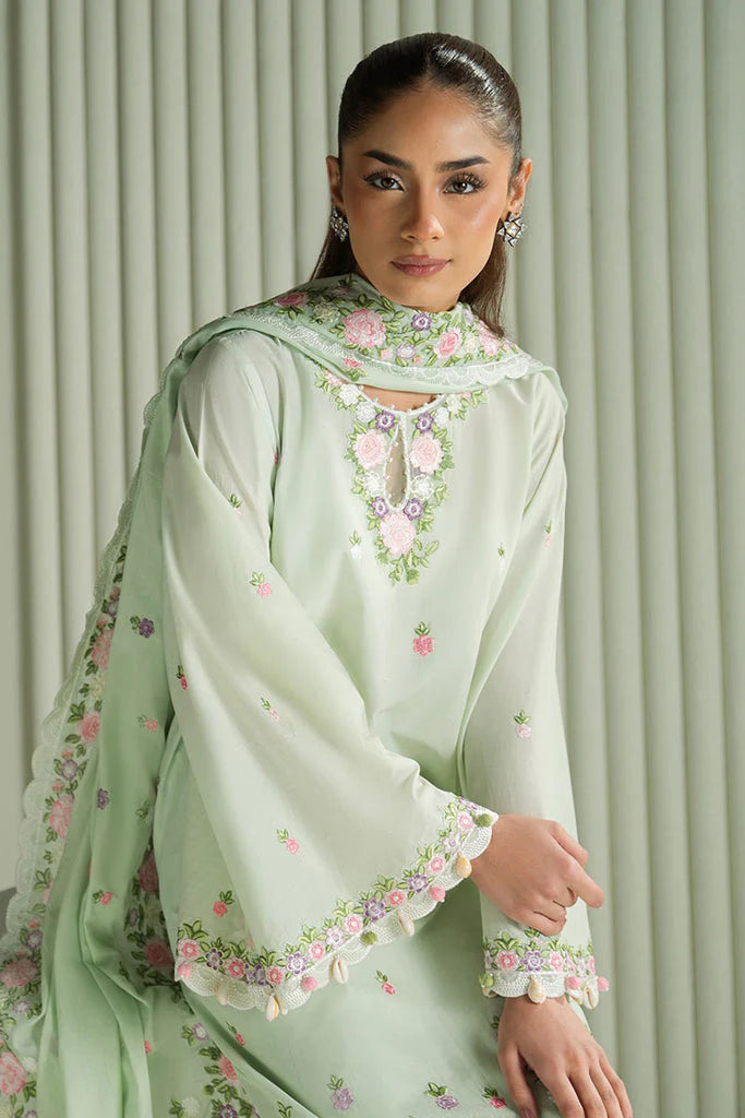 CROSS STITCH-3PC LAWN EMBROIDERED SHIRT WITH MONARK EMBROIDERED DUAPATTA AND TROUSER-ADR-3695