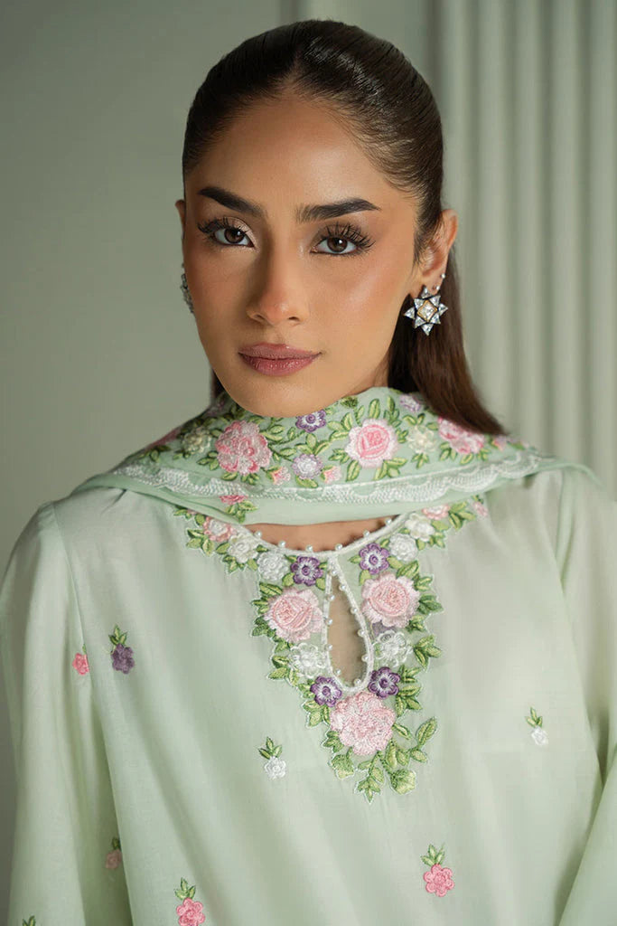 CROSS STITCH-3PC LAWN EMBROIDERED SHIRT WITH MONARK EMBROIDERED DUAPATTA AND TROUSER-ADR-3695