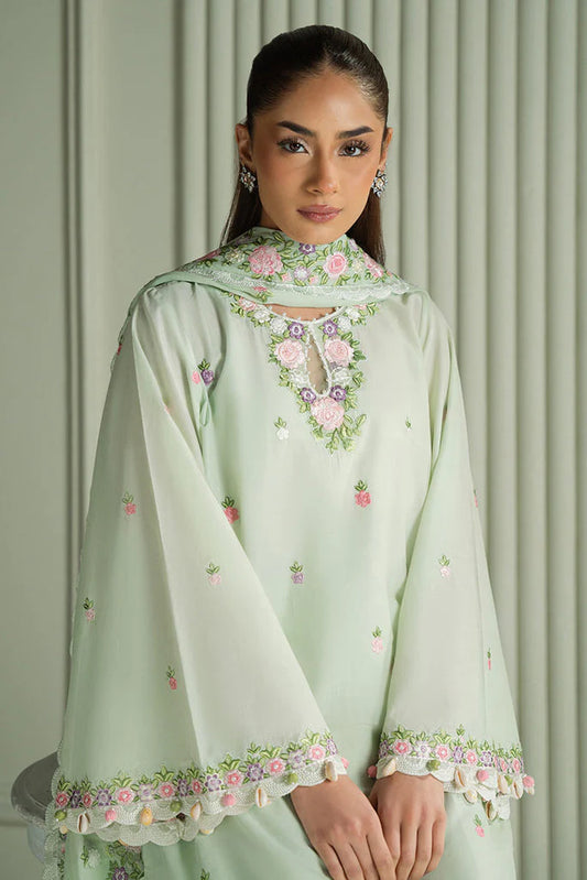CROSS STITCH-3PC LAWN EMBROIDERED SHIRT WITH MONARK EMBROIDERED DUAPATTA AND TROUSER-ADR-3695