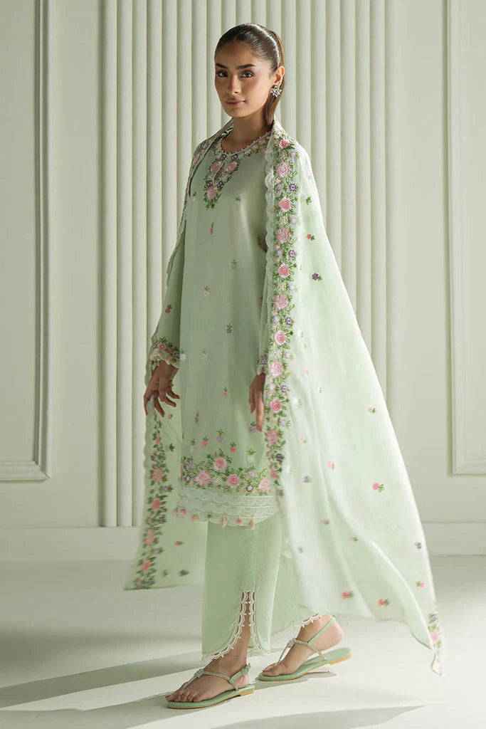 CROSS STITCH-3PC LAWN EMBROIDERED SHIRT WITH MONARK EMBROIDERED DUAPATTA AND TROUSER-ADR-3695