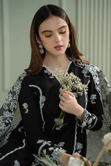 CROSS STITCH-3PC LAWN EMBROIDERED SHIRT WITH KHAADI NET EMBROIDRERD DUPATTA & TROUSER-ADR-3666