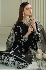 CROSS STITCH-3PC LAWN EMBROIDERED SHIRT WITH KHAADI NET EMBROIDRERD DUPATTA & TROUSER-ADR-3666
