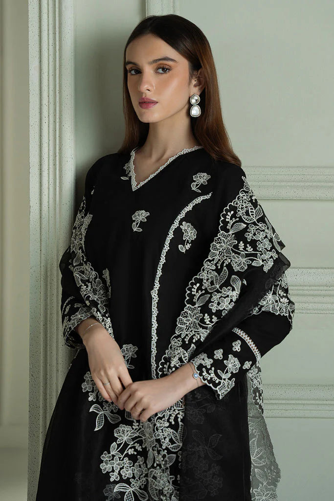 CROSS STITCH-3PC LAWN EMBROIDERED SHIRT WITH KHAADI NET EMBROIDRERD DUPATTA & TROUSER-ADR-3666