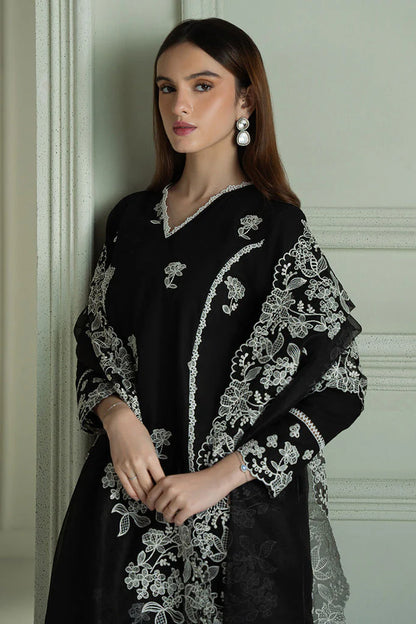 CROSS STITCH-3PC LAWN EMBROIDERED SHIRT WITH KHAADI NET EMBROIDRERD DUPATTA & TROUSER-ADR-3666