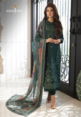 ASIM JOFA- 3PC LAWN HEAVY EMBROIDERED SHIRT WITH DIAMOND PRINT DUPATTA-ADR