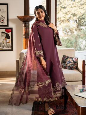RANG RASIYA-3PC LAWN EMBROIDERED SHIRT WITH ORGANZA EMBROIDERED DUPATTA & TROUSER-ADR-3790