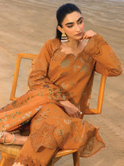 RANG RASIYA-3PC LAWN EMBROIDERED SHIRT WITH CHIFFON PRINTED DUPATTA AND TROUSER -ADR-4556