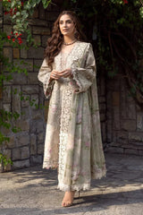 ELAF-3PC LAWN EMBROIDERED SHIRT WITH CHIFFON PRINTED EMBROIDERED DUPATTA AND TROUSER-ADR-4808