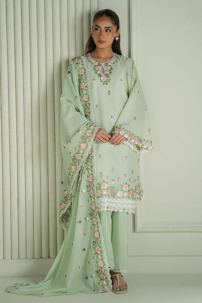 CROSS STITCH-3PC LAWN EMBROIDERED SHIRT WITH MONARK EMBROIDERED DUAPATTA AND TROUSER-ADR-3695