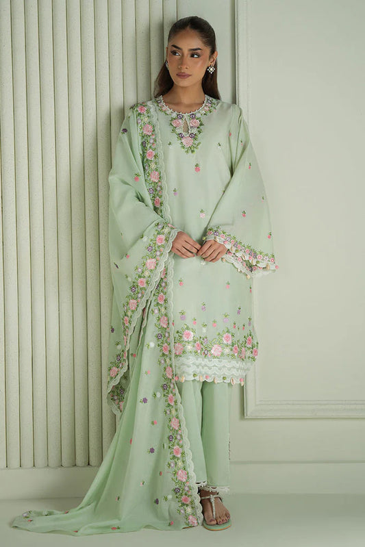 CROSS STITCH-3PC LAWN EMBROIDERED SHIRT WITH MONARK EMBROIDERED DUAPATTA AND TROUSER-ADR-3695