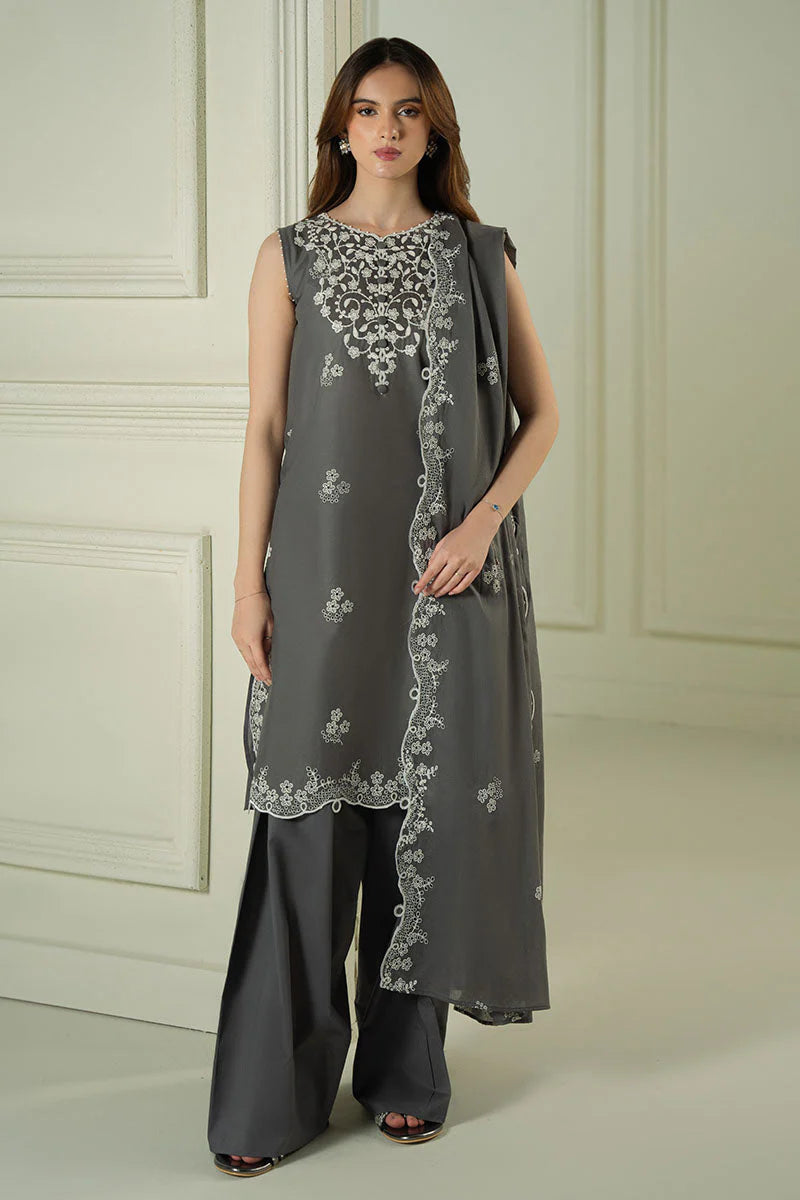 CROSS STITCH - 3PC LAWN EMBROIDERED SHIRT WITH CHIFFON EMBROIDERED DUPATTA AND TROUSER-ADR-3670
