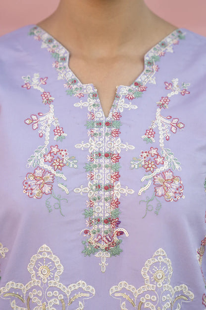 MIRAKHI-3PC LAWN EMBROIDERED SHIRT WITH KHAADI NET EMB DUPATTA & TROUSER-ADR-M10