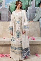 MAHNUR-3PC DHANAK LASER CUT EMB SHIRT WITH DHANAK LASERCUT EMBROIDERED DUPATTA AND TROUSER-ADR-4103