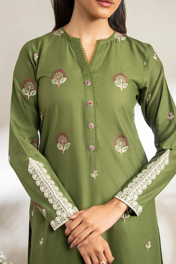 CROSS STICH-DHANAK 2PC EMBROIDRED SHIRT WITH EMBROIDRED TROUSER-ADR-3204