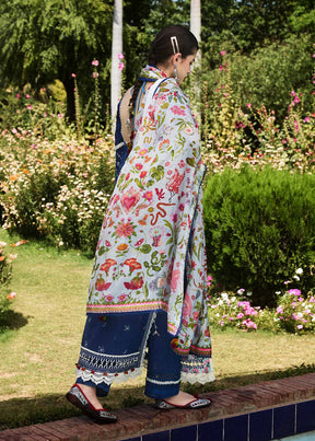 AYAN SAFFANA-3PC VISCOUS EMBROIDRED SHIRT WITH COUTURE PRINT SHAWL AND TROUSER-ADR-3159