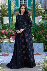BAREEZE-3PC DHANAK EMBROIDERED SHIRT WITH DHANAK EMBROIDERED SHAWL AND TROUSER-ADR-5296