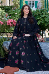 BAREEZE-3PC DHANAK EMBROIDERED SHIRT WITH DHANAK EMBROIDERED SHAWL AND TROUSER-ADR-5296