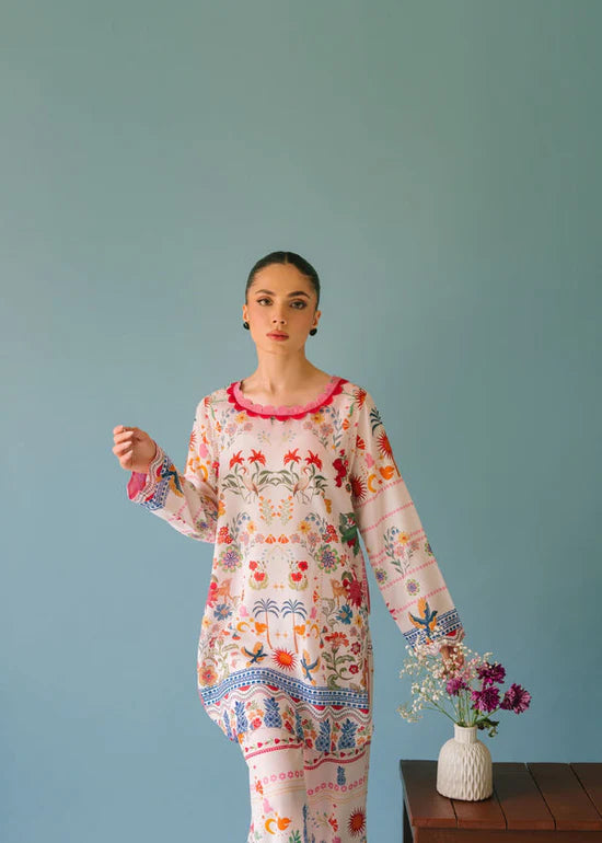 ADORE-2PC SHAMOZE SILK PRINTED SHIRT & SHAMOZE SILK PRINTED TROUSER-ADR-2006
