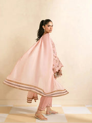 SAPPHIRE-3PC DHANAK EMBROIDERED SHIRT WITH DHANAK EMBROIDERED SHAWL AND TROUSER-ADR-5298